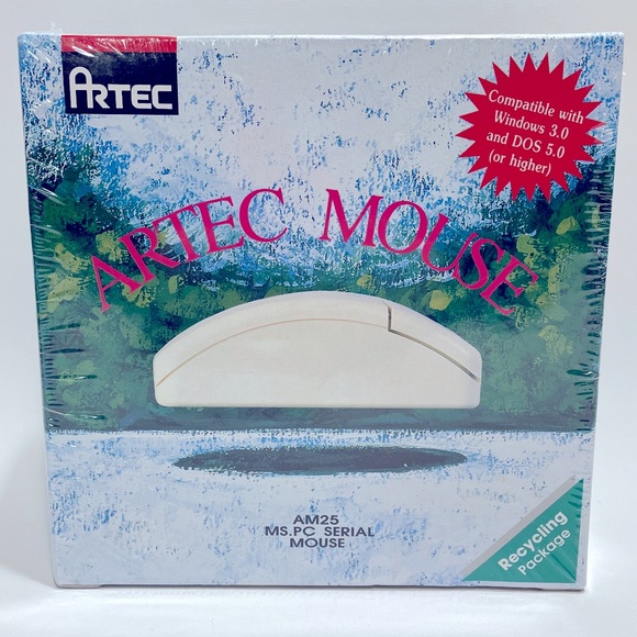 Vintage Artec AM25 PC Computer Serial 3-Button Mouse NEW Sealed In Package - Picture 1 of 7